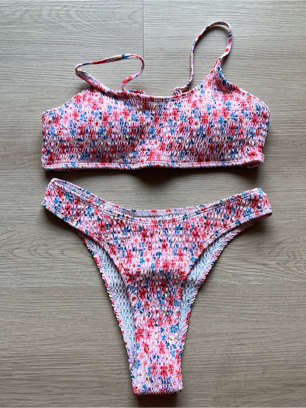 Pink Smocked Bikini